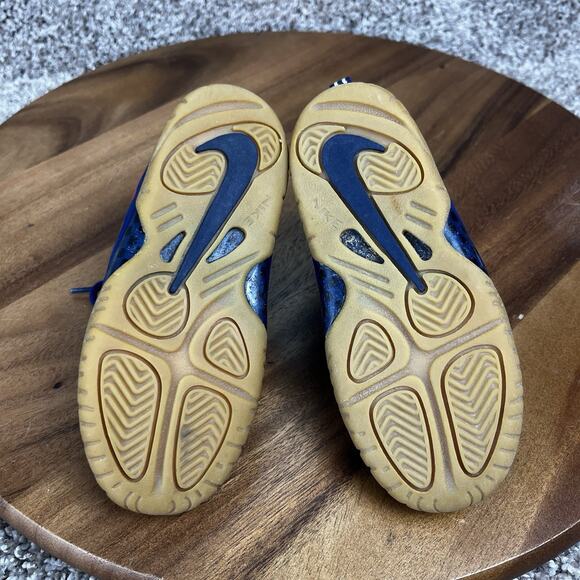 Size 9C Nike Little Posite Pro Blue Void University Red USA 843769-405 TD Shoes - Picture 8 of 9